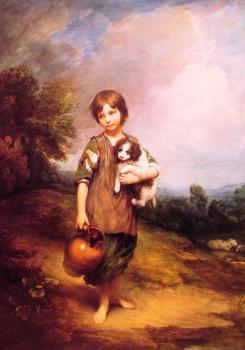 Thomas Gainsborough : Cottage Girl with Dog and Pitcher
